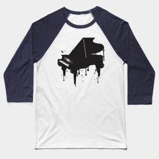 Grand piano. Watercolour with drips, Baseball T-Shirt